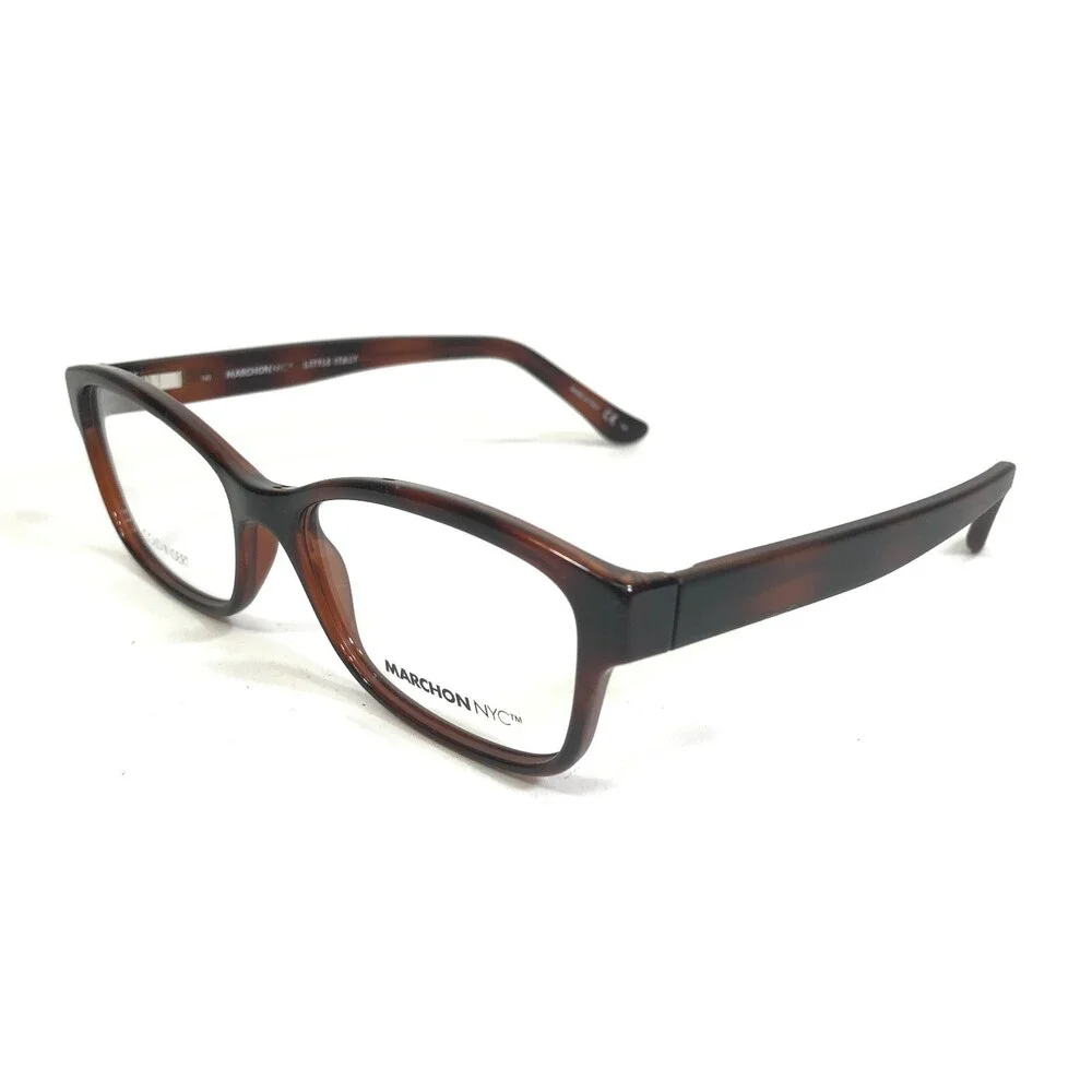 Marchon NYC Eyeglasses Frames CAPRI 215 Brown Tortoise Cat Eye 53-15-140